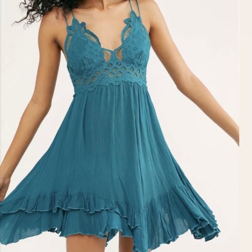 Free People Adella Dress Teal
